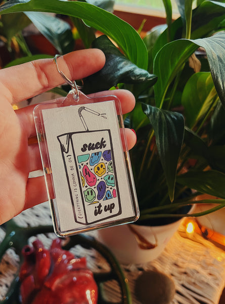 Juice box key chain