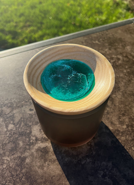 Frosted Glass Jar with Dish top