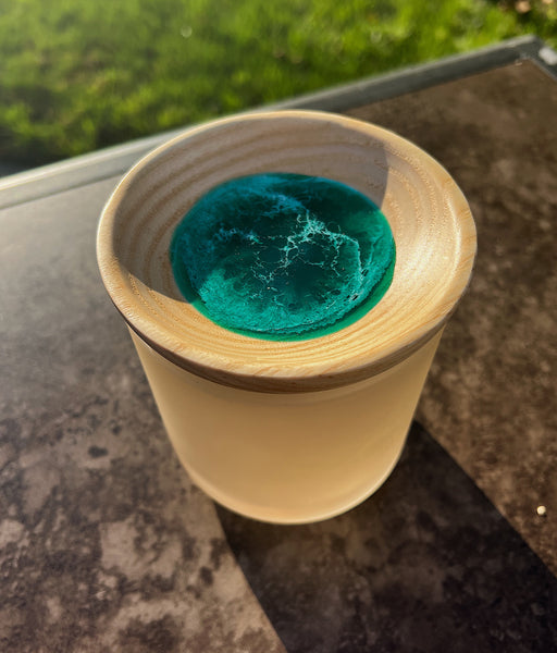 Frosted Glass Jar with Dish top