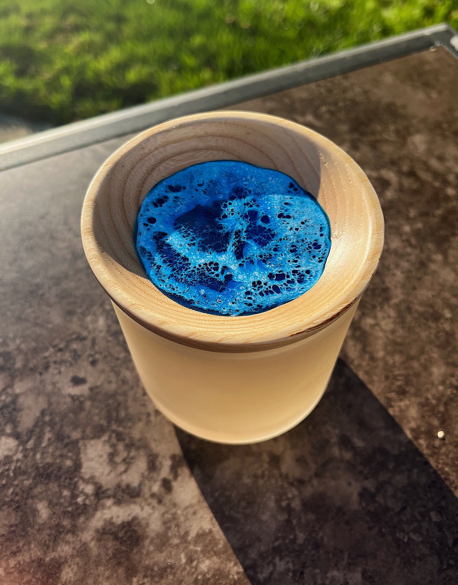 Frosted Glass Jar with Dish top